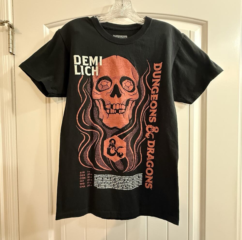 Dungeons & Dragons Demi Lich Black Graphic Print Crew Neck Short Sleeve Tee S